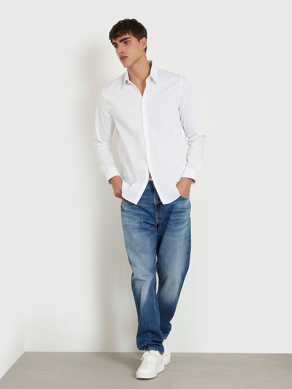 White shirt with logo embroidery - 2