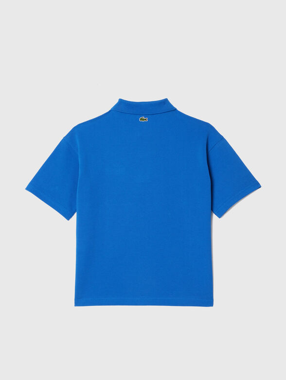 Polo shirt in blue with logo detail  - 2