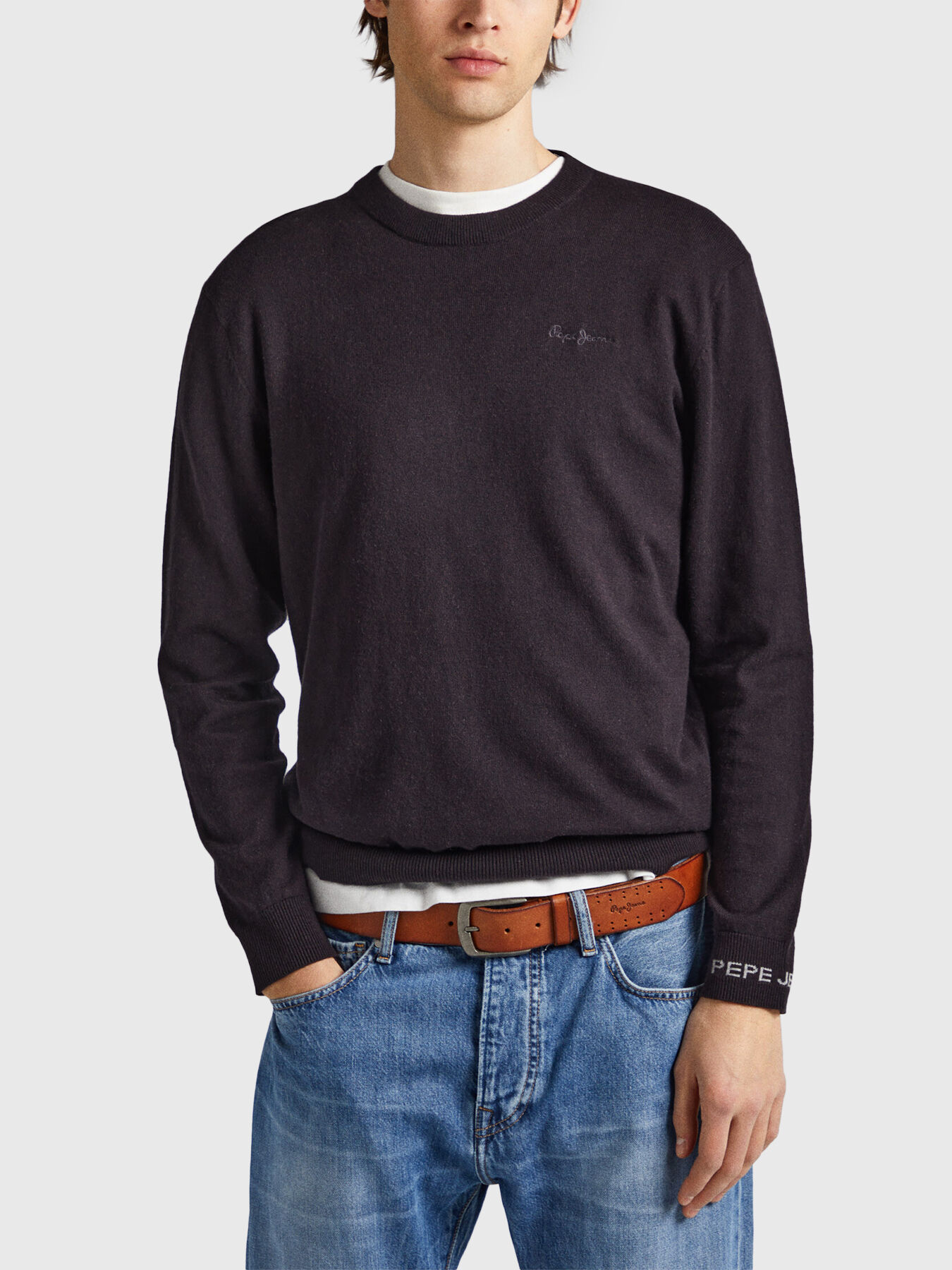 ANDRE black sweater with crew neck brand Pepe Jeans Globalbrandsstore en