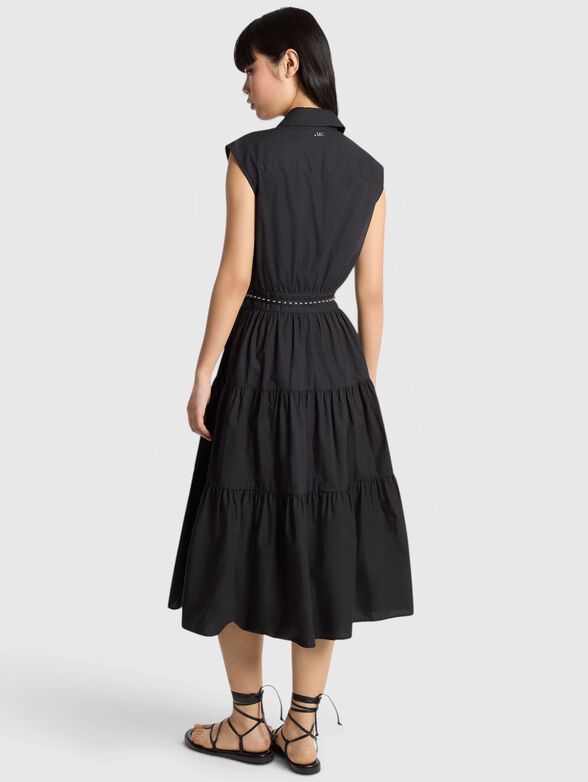Black cotton midi dress  - 2