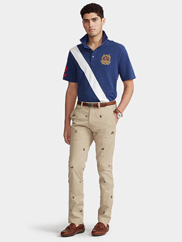 Blue polo-shirt with logo embroidery - 2