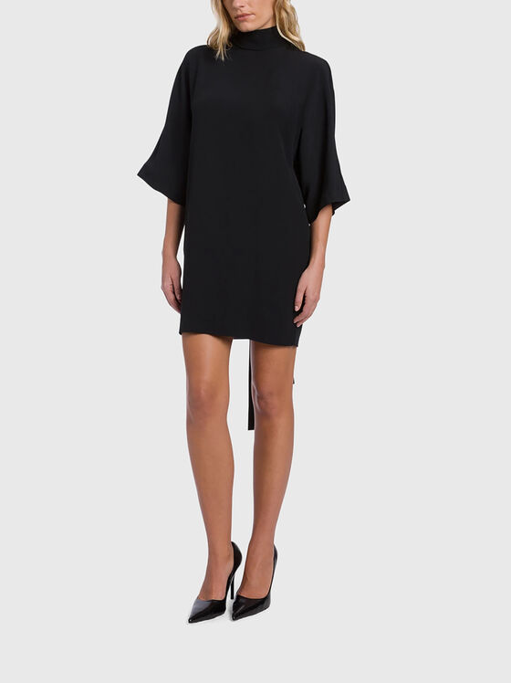 Crepe dress with accent back - 1