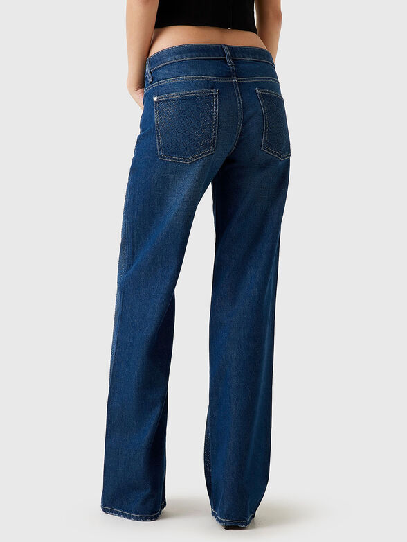 Low waist jeans with logo rhinestones - 2