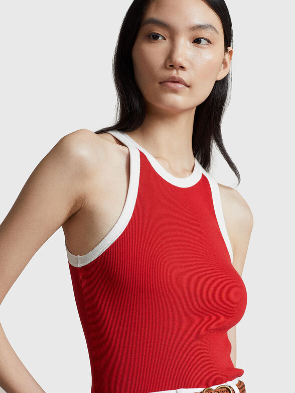 Ribbed top with contrast elements - 4