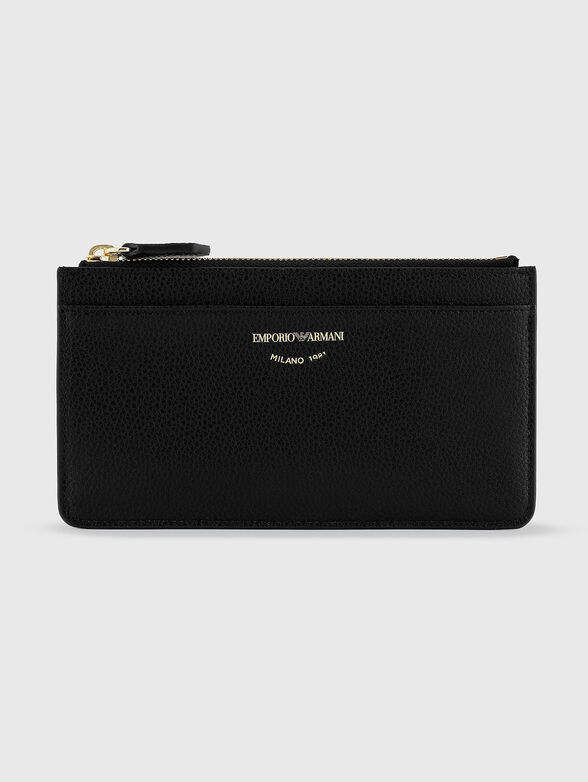 Card holder with zip and logo detail - 1