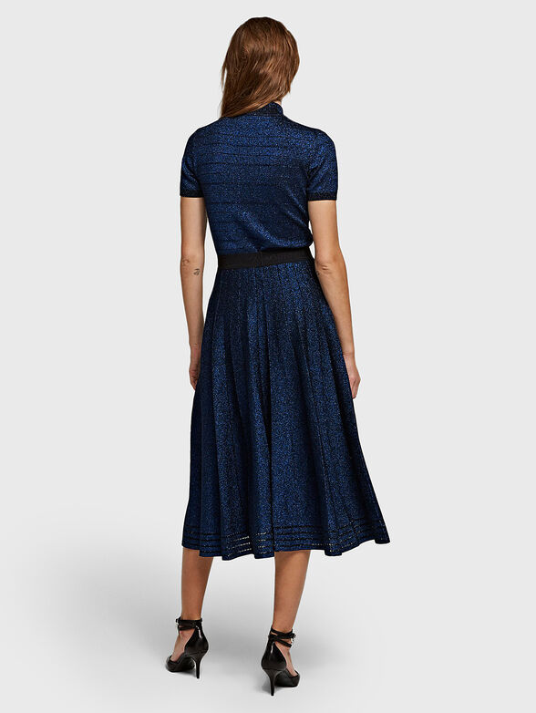 Blue midi skirt with sparkling threads - 2