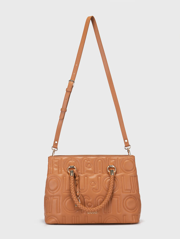 Handbag with quilted logo effect - 1