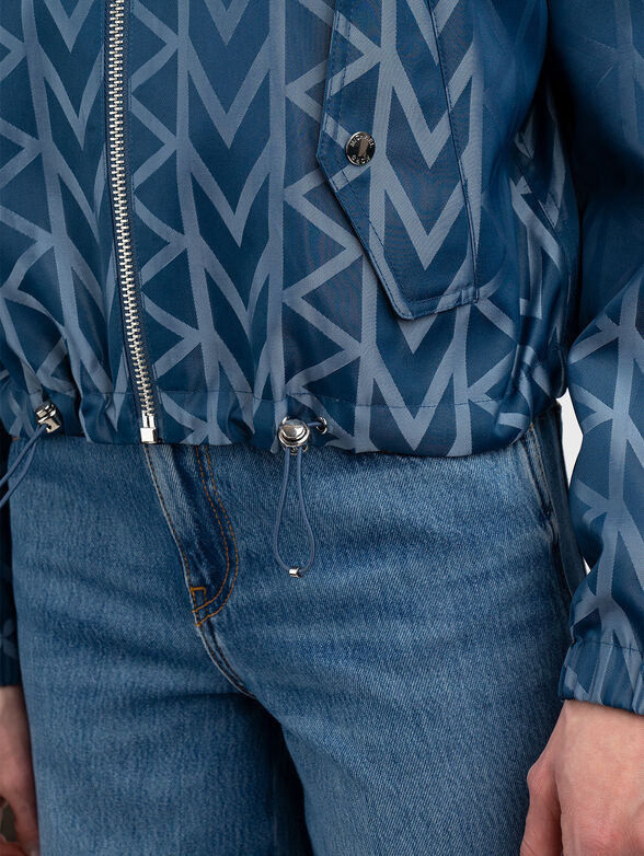 Jacket with monogram logo print and zip - 4