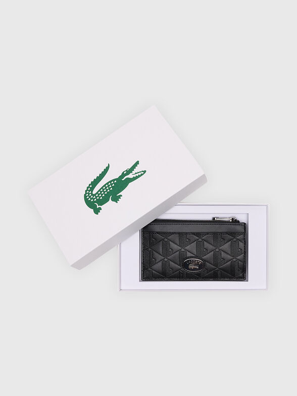 Monogrammed logo card holder with zip - 4