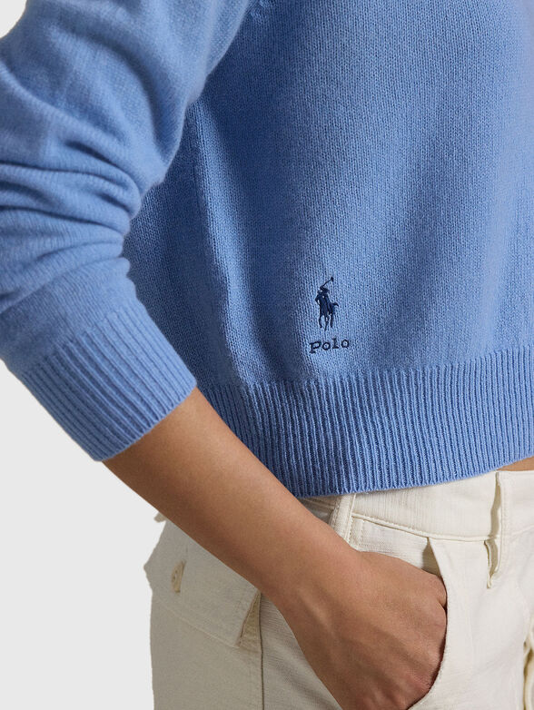 Blue wool blend sweater - 4