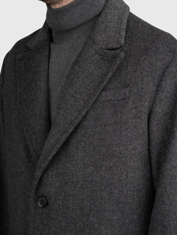 Single breasted wool blend coat - 4