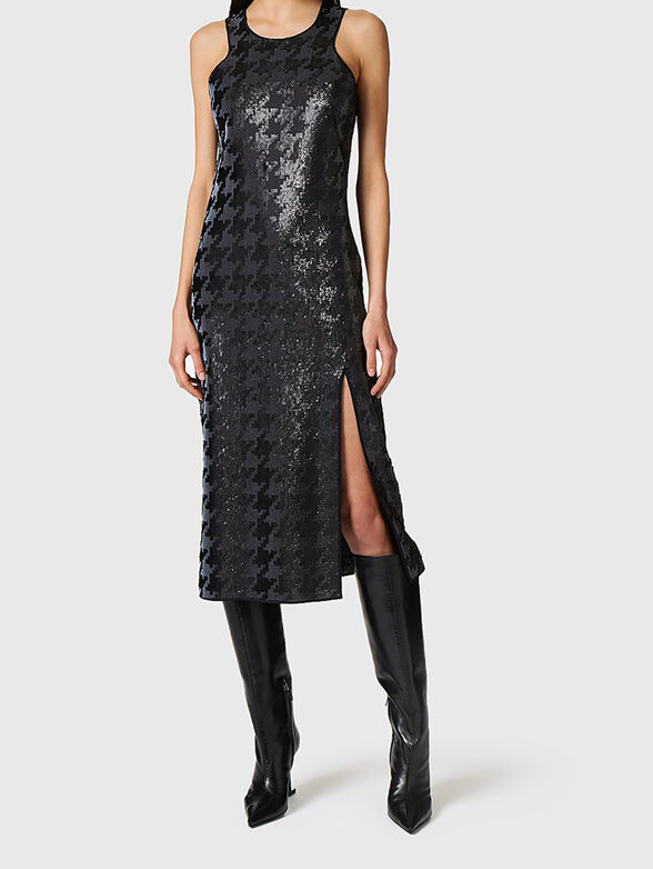 Midi dress with appliquéd sequins - 4