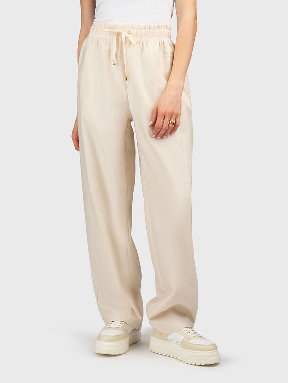 Sports pants with golden logo detail  - 1