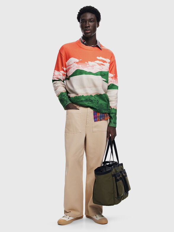 Sweater with landscape print  - 2