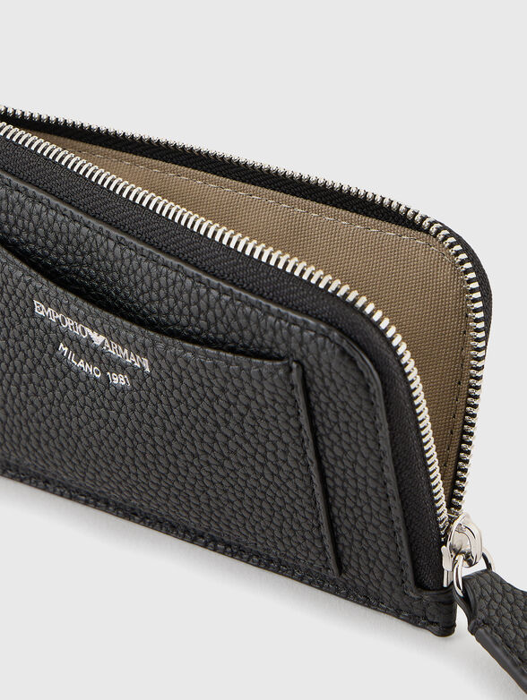 Black card holder with logo inscription - 3
