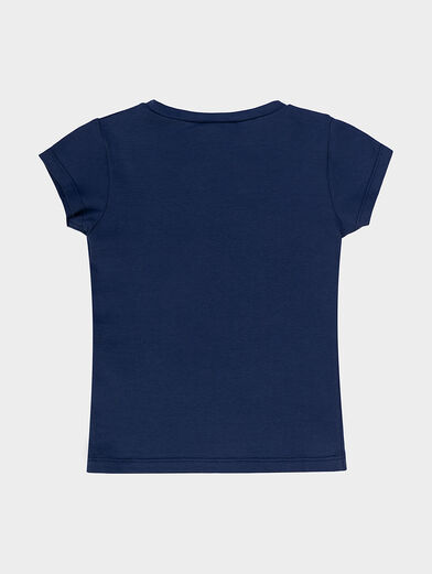 T-shirt in dark blue color with colorful print - 2