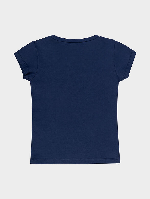 T-shirt in dark blue color with colorful print - 2