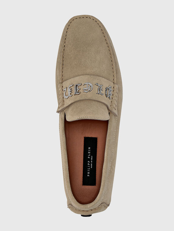 Suede moccasins with logo accent - 4