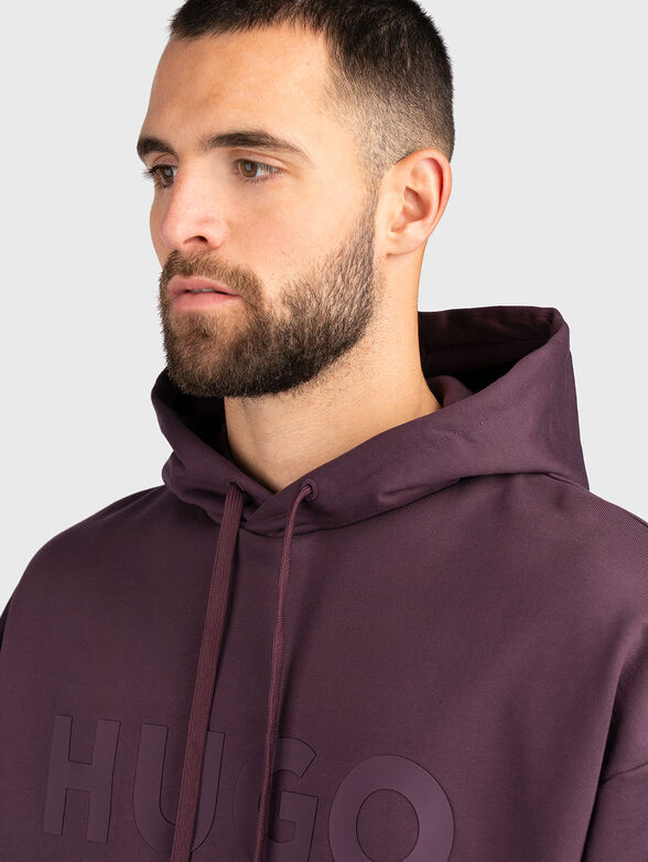 Oversized cotton hoodie with logo - 4