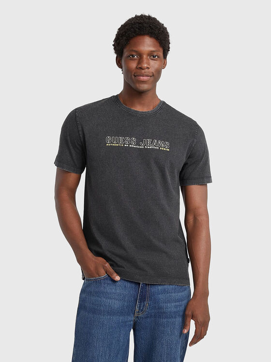 Памучна тениска с овално деколте - 1