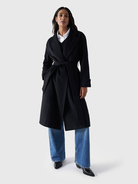 Wool-blend coat in black  - 1