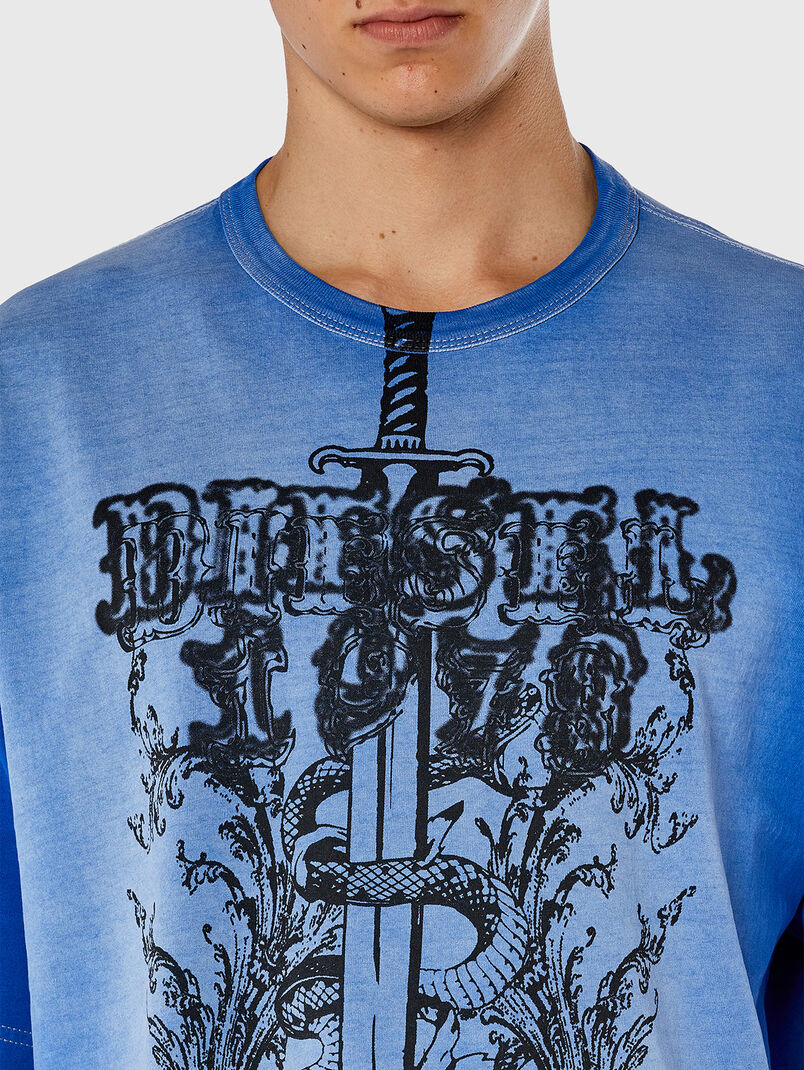 T-BOXT-Q1 cotton blue T-shirt - 3