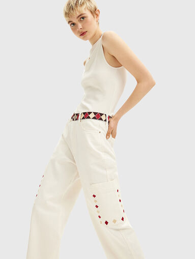 Cargo jeans with embroideries - 4