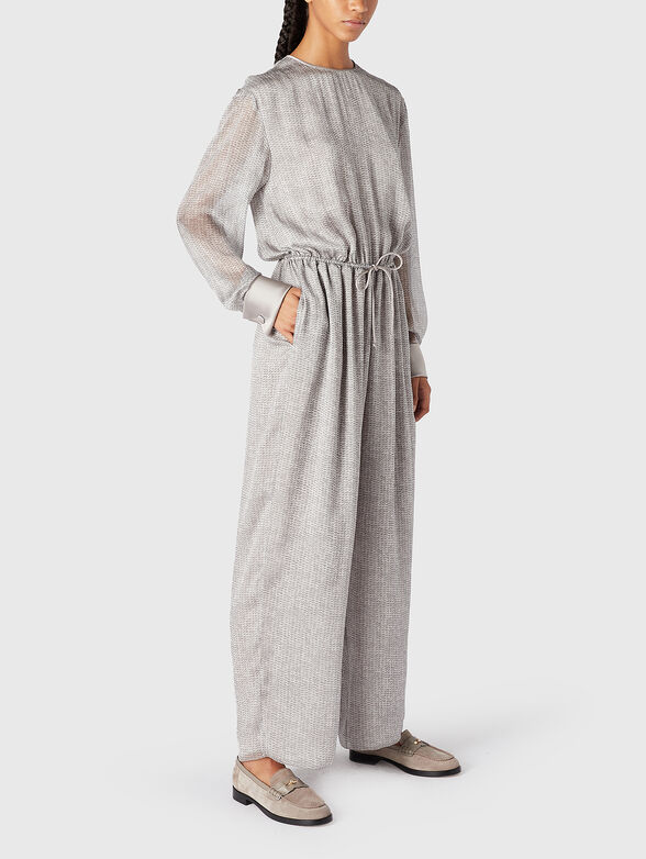 Long-sleeved jumpsuit with sheer effect - 4