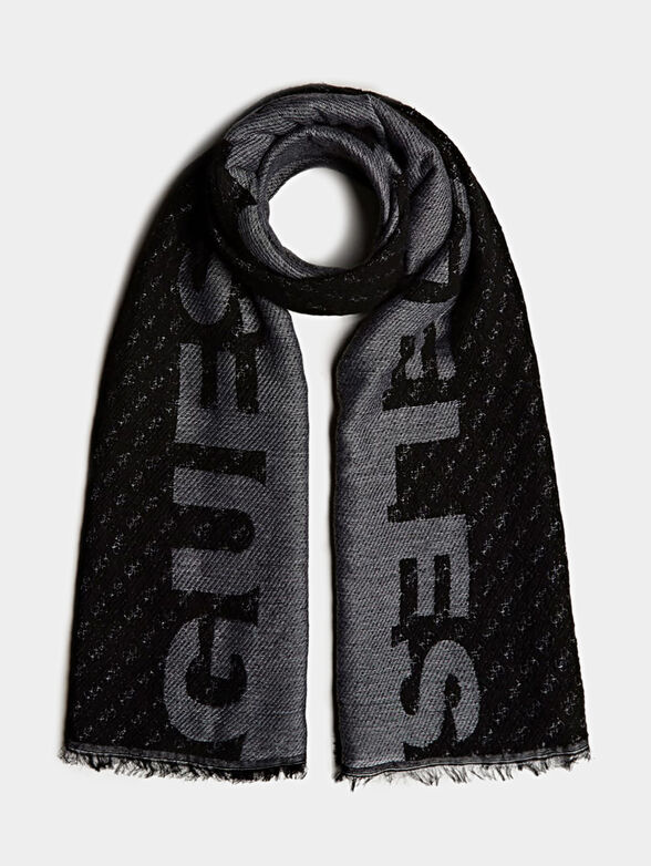 Wool blend scarf with logo - 1