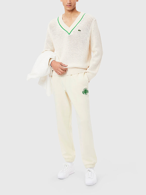 Cotton sports trousers with logo - 6