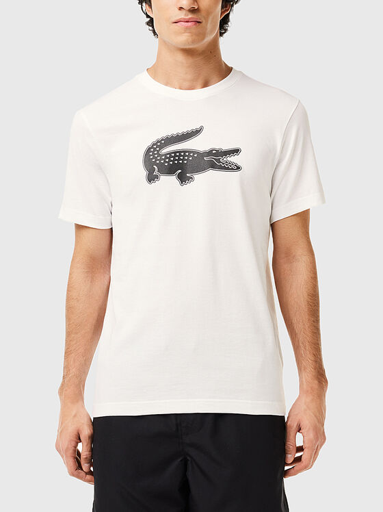 White T-shirt with contrasting logo print - 1