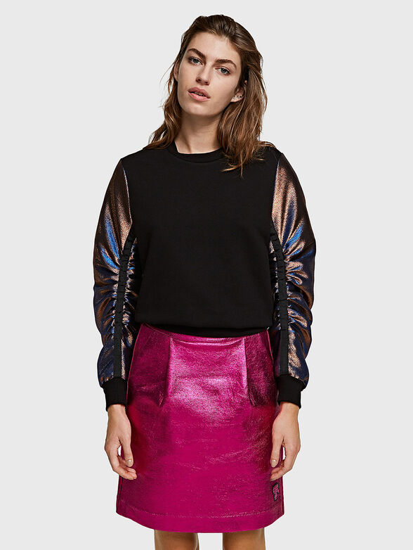 Sweatshirt with accent sleeves - 1