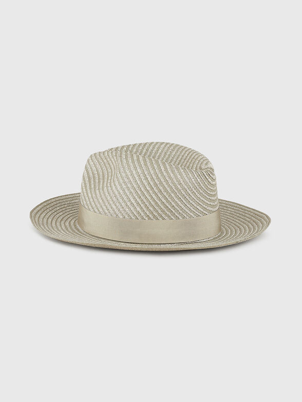 Straw hat with gold logo accent - 2