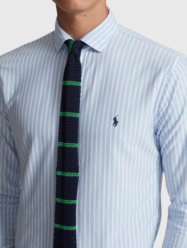 Shirt with striped pattern and logo embroidery - 4