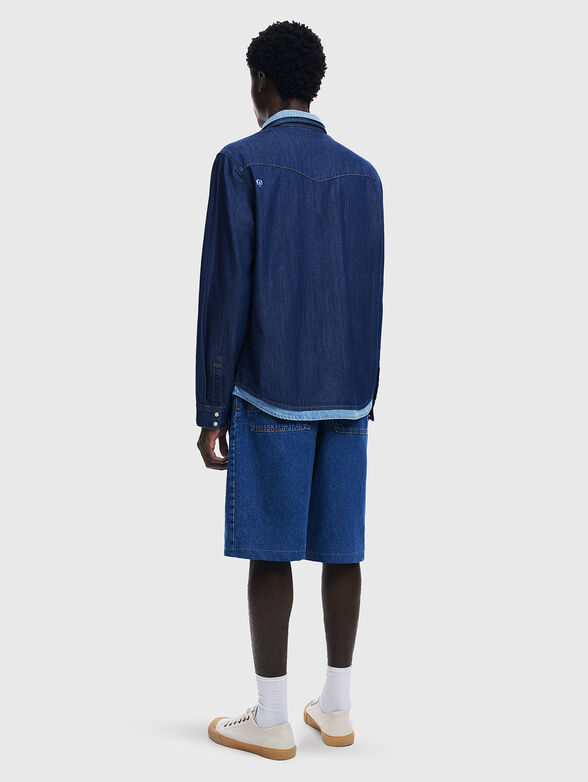 Denim shirt with contrast collar  - 3