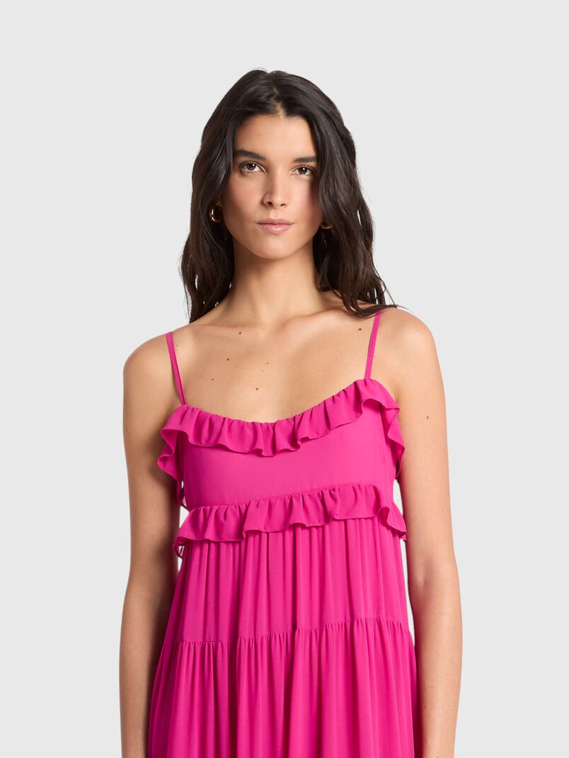 Maxi georgette dress with ruffles - 3