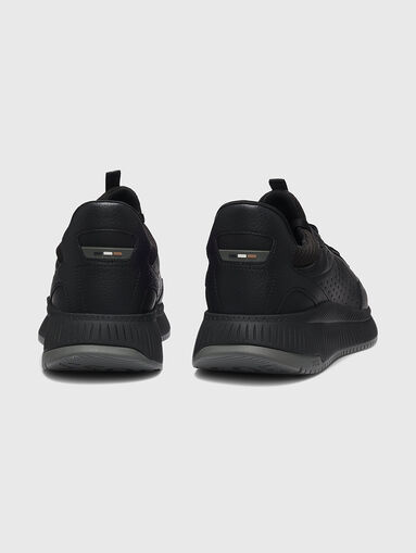 Black sports shoes with logo - 4