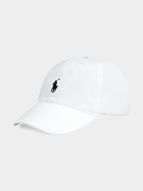 Бяла шапка с козирка и лого - 1