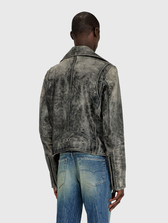 Leather biker jacket - 3