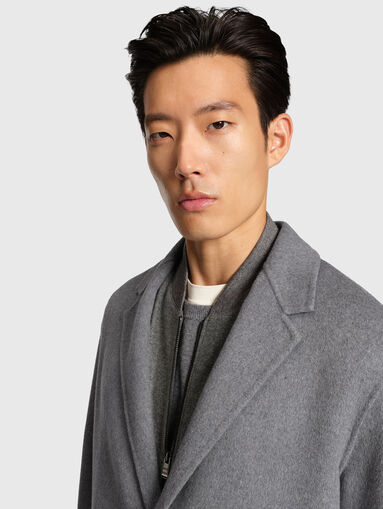 Single breasted wool blend coat - 4