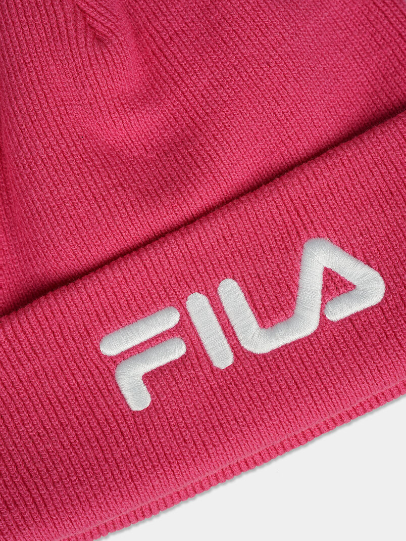 Black unisex beanie with logo embroidery - 3