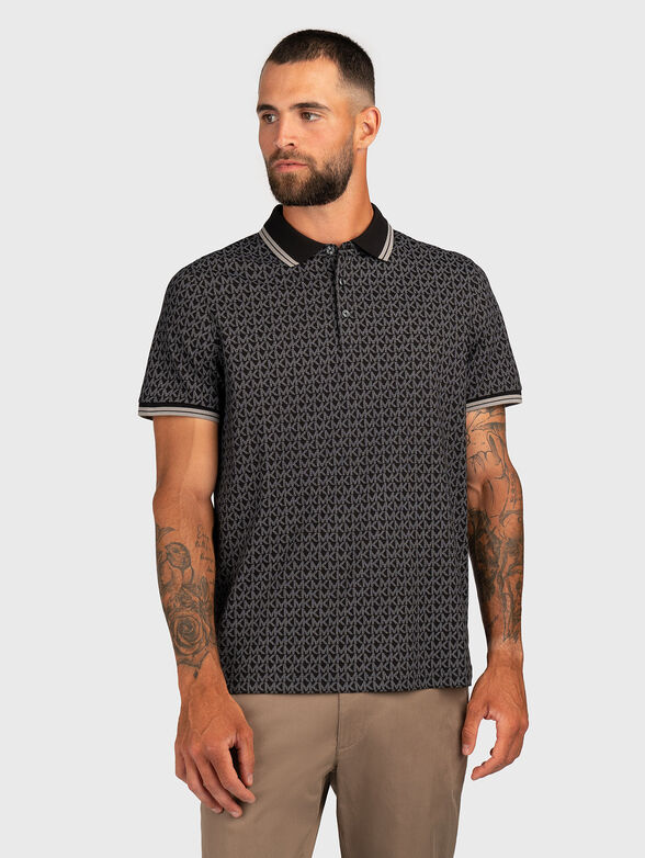 Cotton polo shirt with monogram logo print - 1