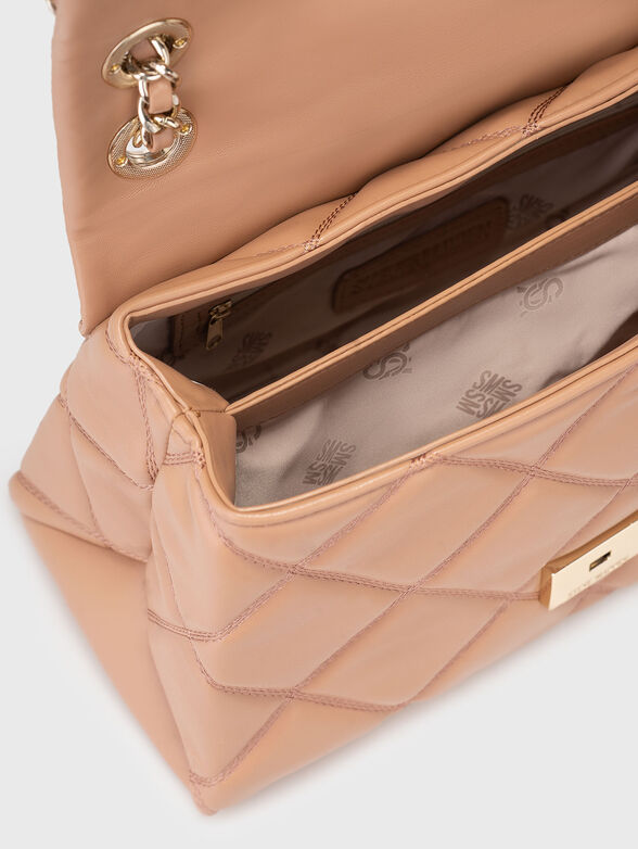 Bag with long strap in beige - 6