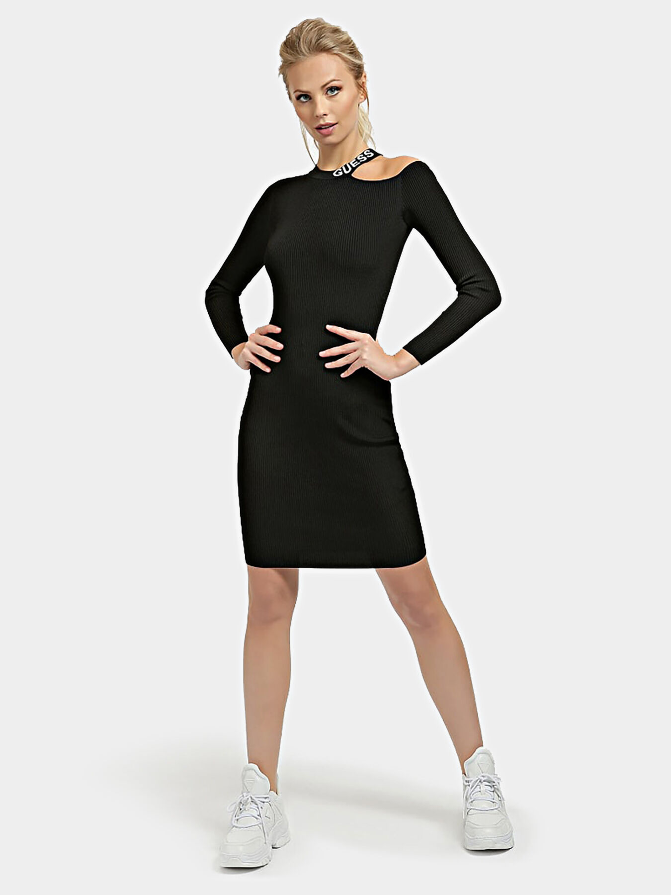 CAROL Dress with cut out element brand GUESS Globalbrandsstore en