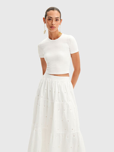 White skirt in cotton  - 4