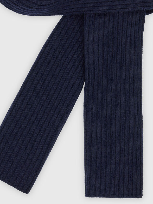 Cashmere scarf in dark blue  - 2