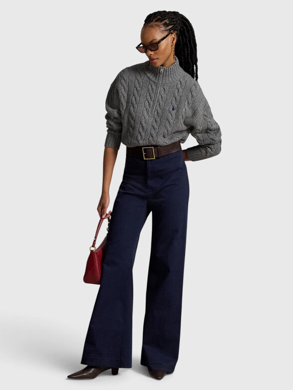 Cashmere and wool sweater with zip - 2