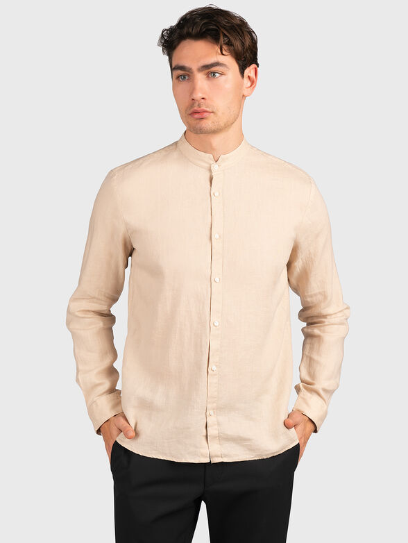 Linen shirt ELVORY in beige color - 1