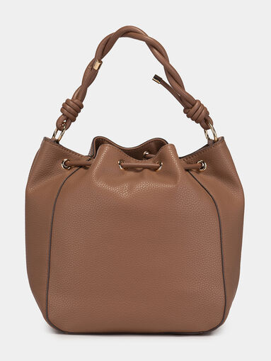 Bucket bag with golden logo accent - 3