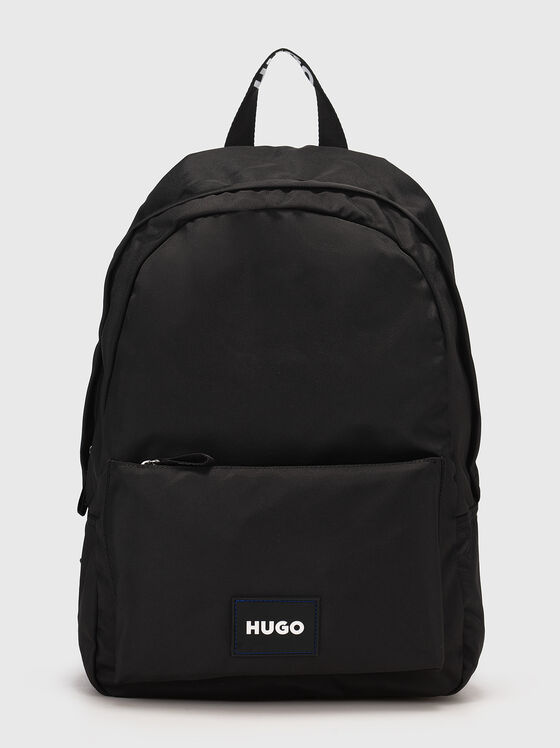 Черна раница с контрастно лого  - 1